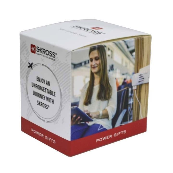 محول سفر عالمي SKROSS Pro Light USB بتصميم مخصص – قابس عالمي لأكثر من 200 دولة، منفذا USB مزدوجان، تصميم سويسري مدمج | PRO Light USB World