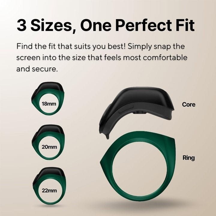 iQibla J01T Zikr Ring Jood Lite Smart Ring OLED Display Tasbeeh Counter Bluetooth App Sync 18/20/22mm without Charging Case | Green