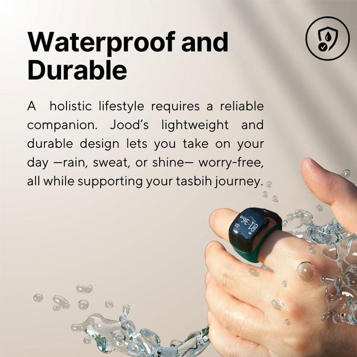 iQibla J01T Zikr Ring Jood Lite Smart Ring OLED Display Tasbeeh Counter Bluetooth App Sync 18/20/22mm without Charging Case | Green