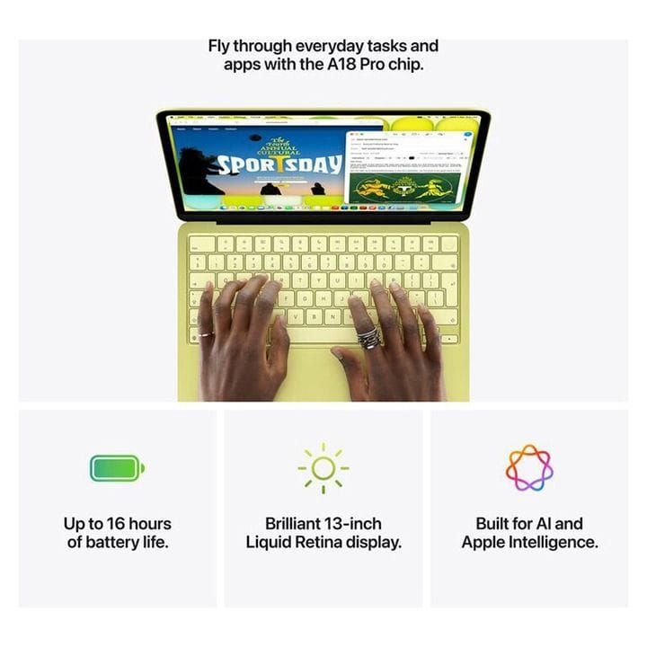 Apple MacBook Neo 13" 8GB/512GB Laptop – A18 Pro Chip, English/Arabic Keyboard,6-Core CPU, 5-Core GPU, Liquid Retina Display, Touch ID | Silver – MHFC4AB/A
