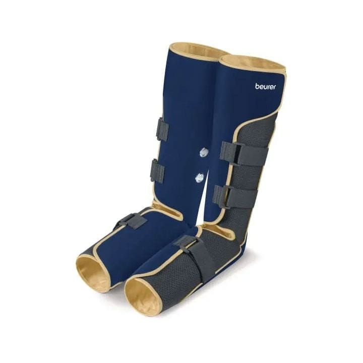 Beurer FM-150 Leg Massager – Air Compression Leg & Foot Massage, Circulation Boost, 2 Intensity Levels, Adjustable Leg Cuffs - Blue/Yellow