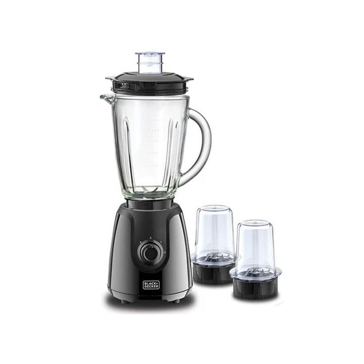 Black+Decker 400W Electric Blender With Glass Jar And Two Grinding Mills, 1.5L Capacity, Powerful Performance - Black - BX440G-B5