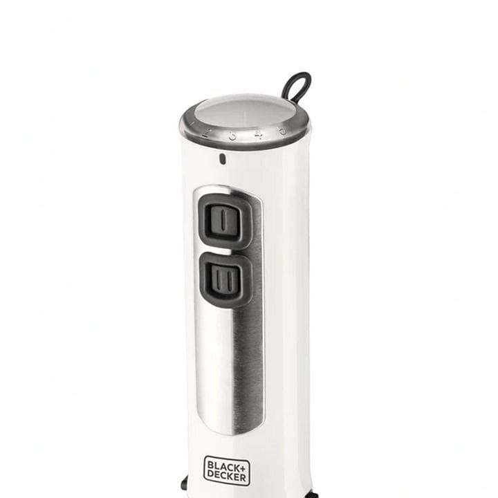 Black+Decker 400W 4 In 1 Stainless Steel Stem Hand Blender With Chopper Bowl And Whisk, 1.5L Capacity - White - SB4000-B5