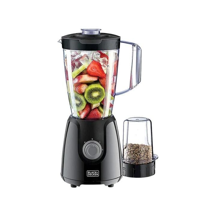 Black+Decker 400W Blender With 1 Grinder Mill And Extra Blender Jar, Smooth Blending, Pulse Function - Black - BX430J-B5