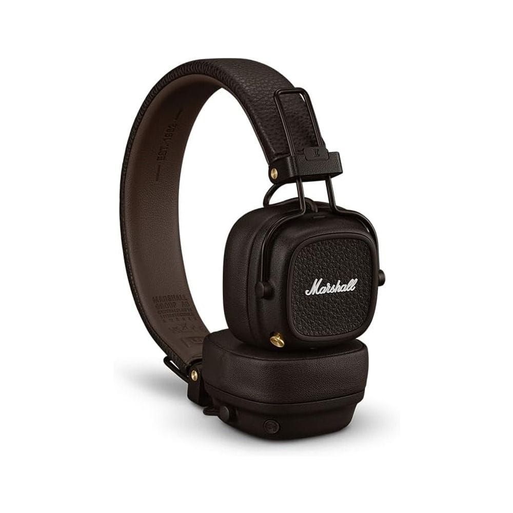 Marshall Major V Wireless Headphones 100H Playtime Bluetooth LE Audio Customizable M-Button Fast Charging Foldable Design | Brown-1006834