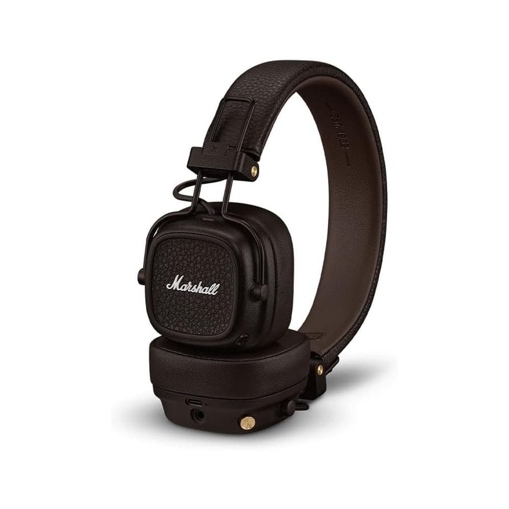 Marshall Major V Wireless Headphones 100H Playtime Bluetooth LE Audio Customizable M-Button Fast Charging Foldable Design | Brown-1006834