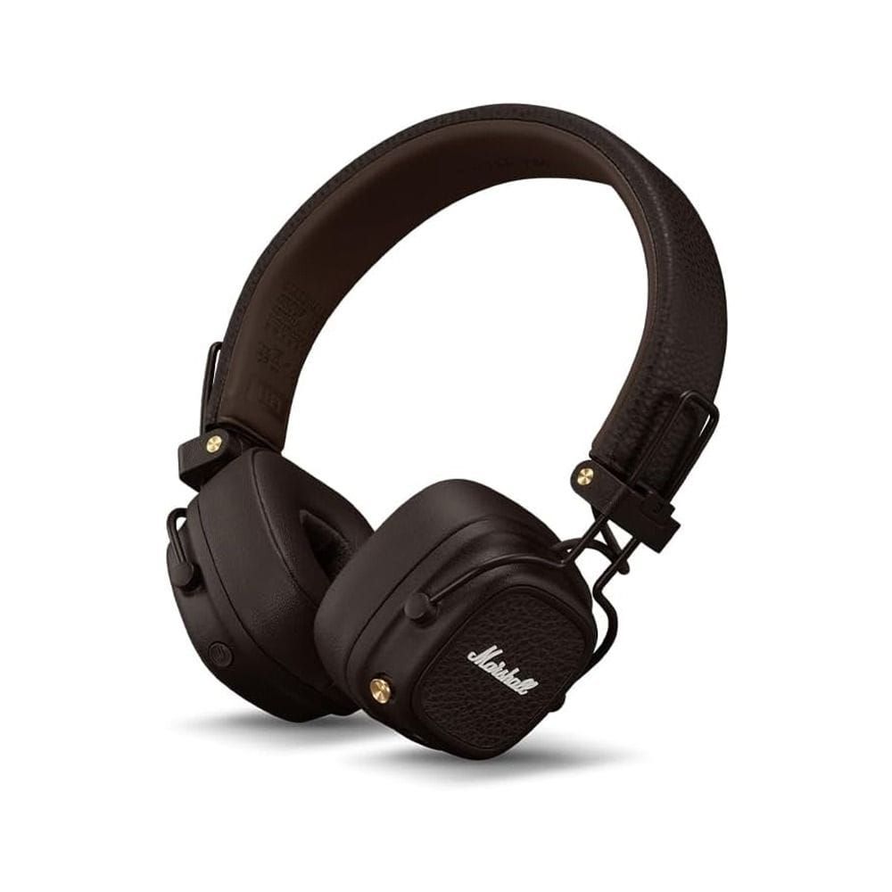 Marshall Major V Wireless Headphones 100H Playtime Bluetooth LE Audio Customizable M-Button Fast Charging Foldable Design | Brown-1006834