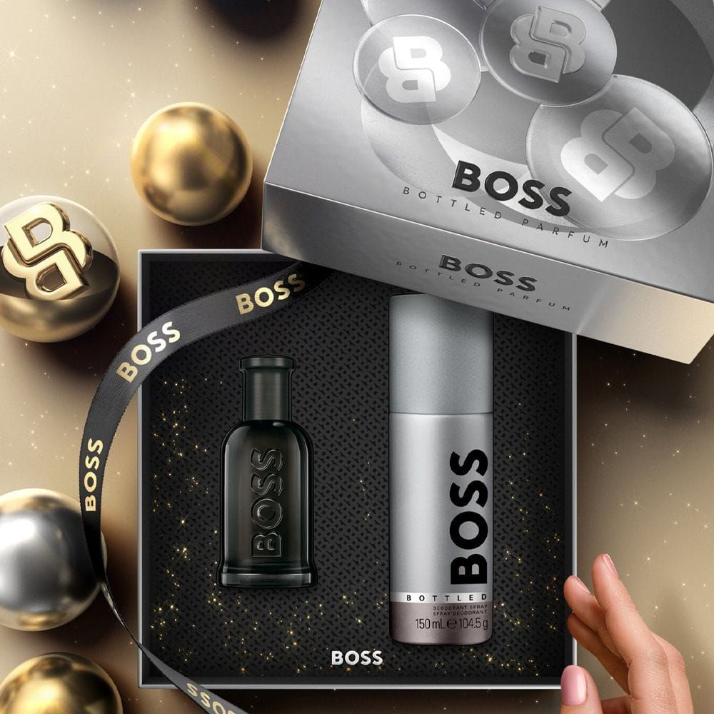 هوجو بوس بوتلد بارفان طقم هدايا 50 مل - عطر رجالي خشبي عنبري بشجرة التين والسوسن وخشب الأرز | 3616306127890