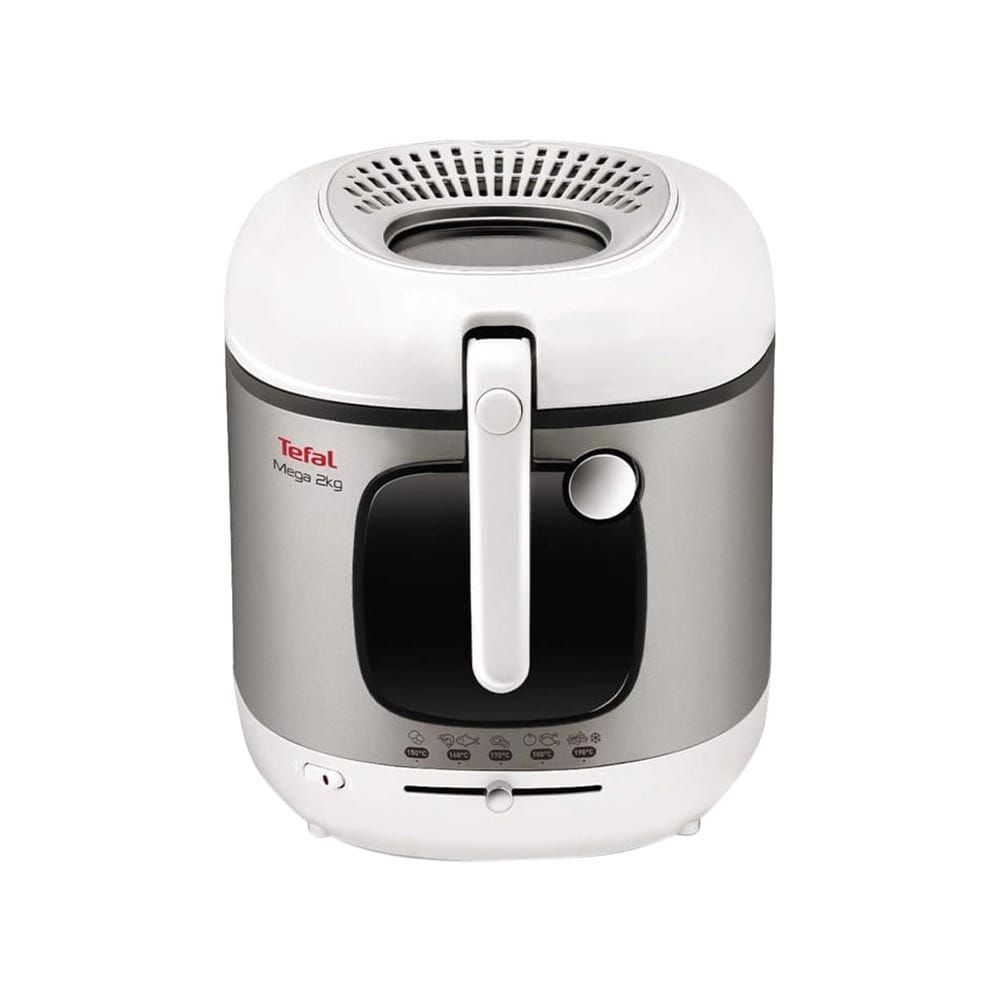 Moulinex Deep Fryer Mega XXL 3.3L, Large 2Kg Food Capacity, Powerful 1960W Performance, Non-Stick Coated Bowl, Automatic Lid Opening - Silver/Gray - AM480027