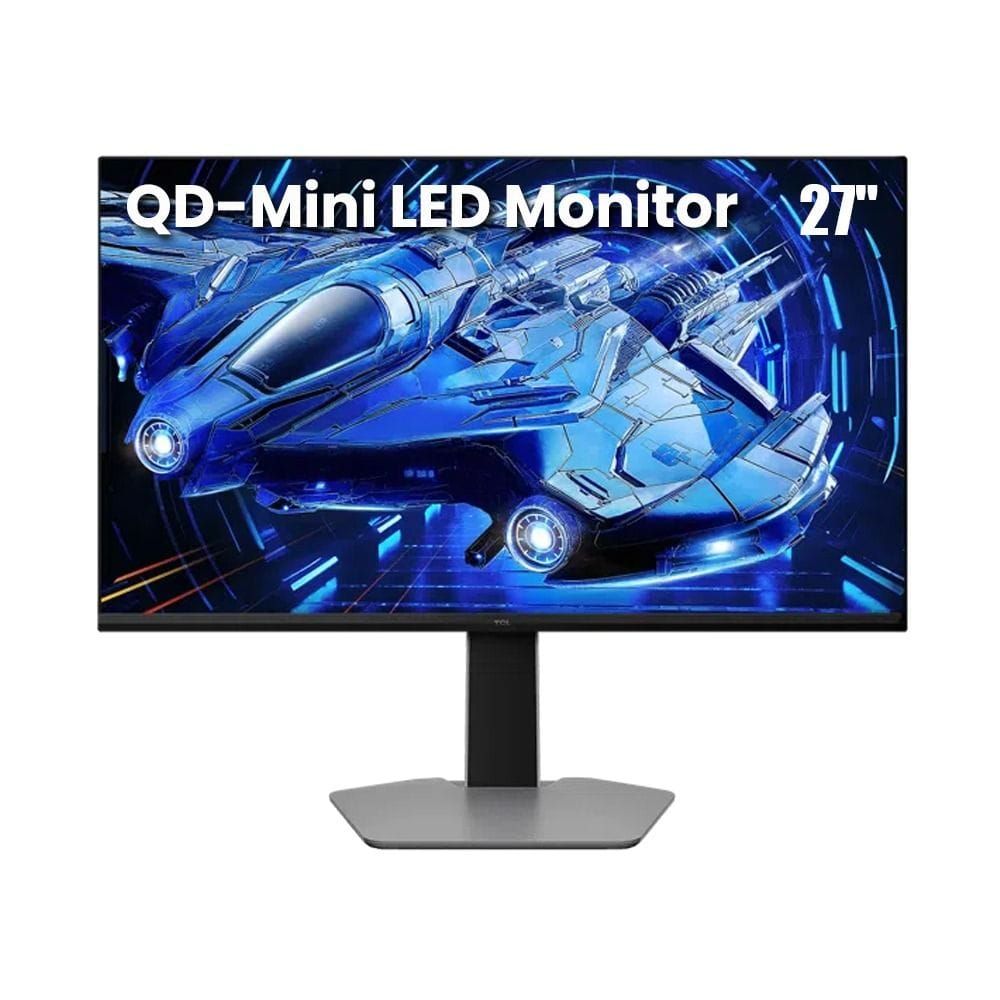 TCL QD Mini LED Monitor 27 Inch, 180Hz Refresh Rate, HDR 600nits, 97%DCI-P3 Ultra High Color Gamut - Black - 27G64