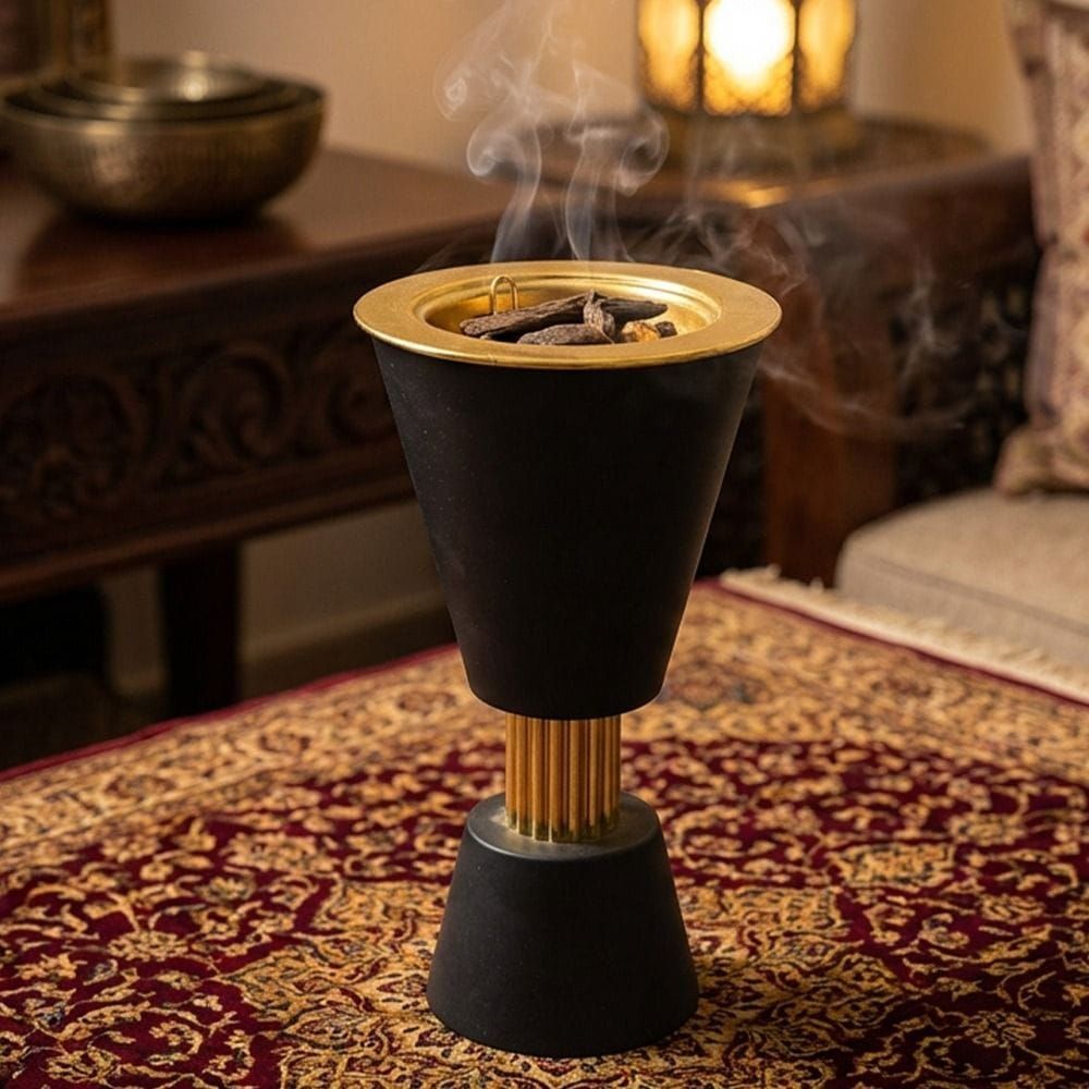 Bakhoor Burner Stand LC-034, Premium Incense Burner for Oud & Bakhoor, Heat-Resistant Traditional Home Fragrance Holder - 118345