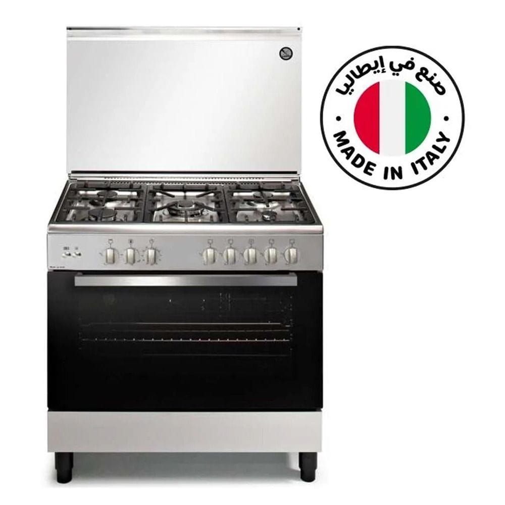 Akai 90x60cm Freestanding Gas Cooking Range, 5 Burners, Gas Oven & Grill, Turbo Fan, Turnspit, Full Safety | Inox - AGC-9060L