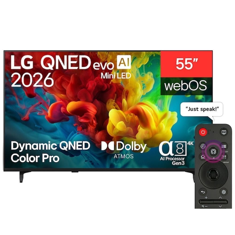 LG 55 Inch QNED evo AI Mini LED 4K Smart TV - Dynamic QNED Color Pro, Alpha 8 AI Processor Gen3, 144Hz FreeSync/VRR, WebOS | 55QNED84B6T.AMRG