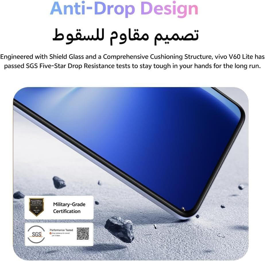 Vivo V60 Lite 5G: 12GB RAM, 256GB Storage, 120Hz AMOLED Display | Black