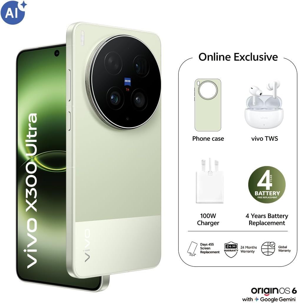 Vivo X300 Ultra 5G: 200MP Camera, 16GB RAM, 512GB Storage, 6600mAh Battery| Green