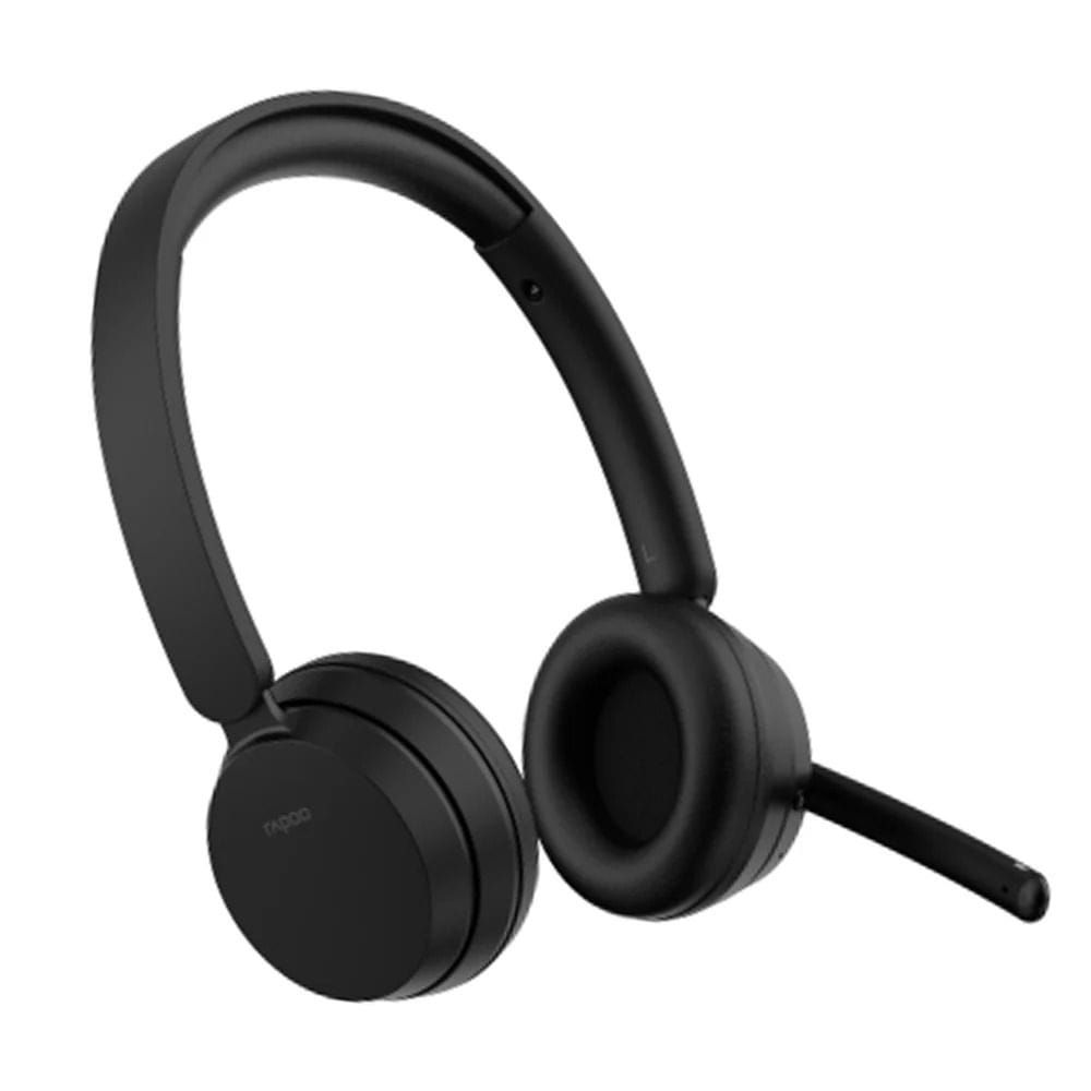 Rapoo Wireless Stereo Headset, Bluetooth 5.3 and 2.4GHz Wireless Connectivity, 40mm Drivers, Noise-Reduction Microphone, 15-Hour Battery Life | Black - H200