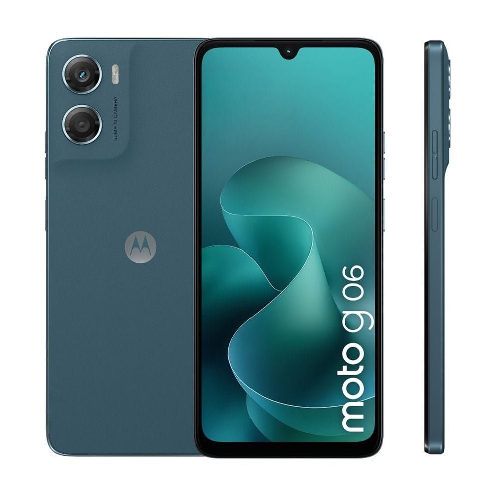 Motorola Moto G06 4G Smartphone, 4GB RAM, 64GB Storage, 6.88" 120Hz Display, 50MP Camera, 5200mAh Battery | Tapestry Blue - PBA30031AE XT2535-15 AE