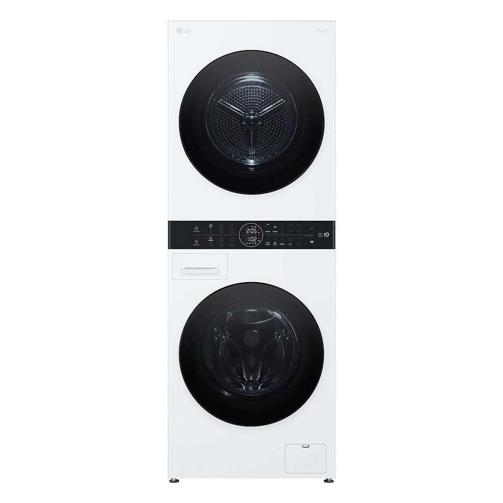 LG WashTower 12/10kg Washer Dryer, AI DD, TurboWash, Heat Pump Dual Inverter, Steam, ThinQ Wi-Fi, 1400 RPM | White - W4W8BVPKWHM.ABWPQLY