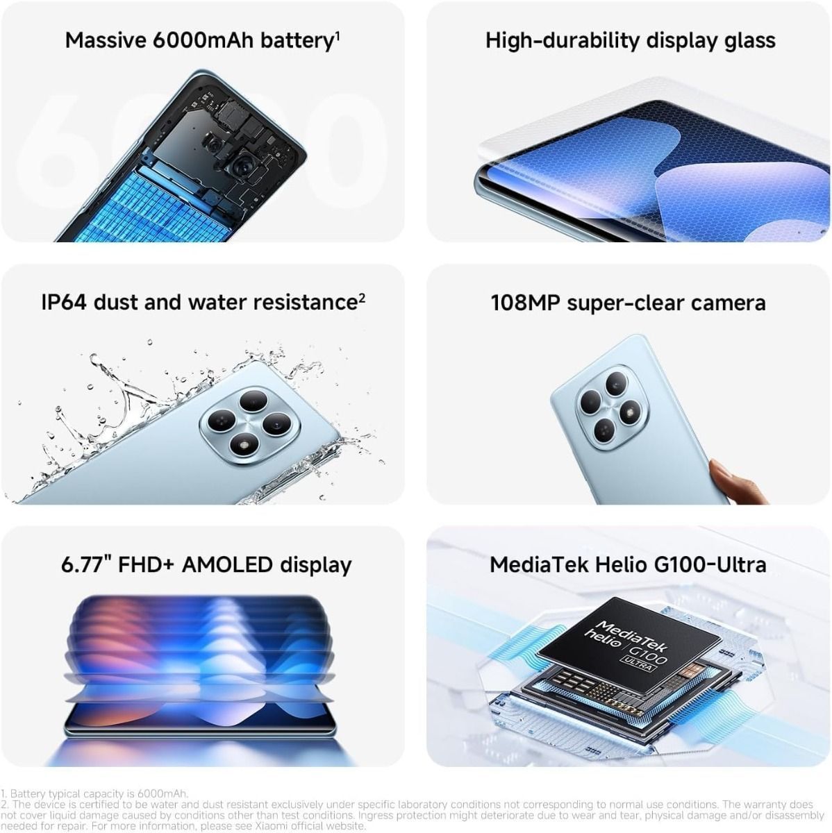 Xiaomi Redmi Note 15 Smartphone, 8GB RAM, 256GB Storage, 108MP Camera, 6000mAh Battery, MediaTek Helio Processor | Black