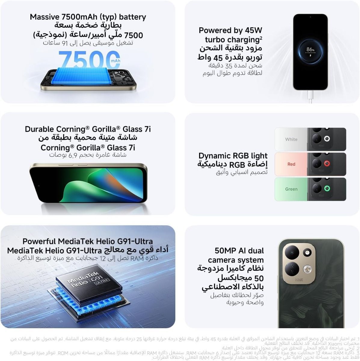 Xiaomi Redmi 17 Smartphone, 6GB RAM, 256GB Storage - Massive 7500mAh Battery | Deep Blue