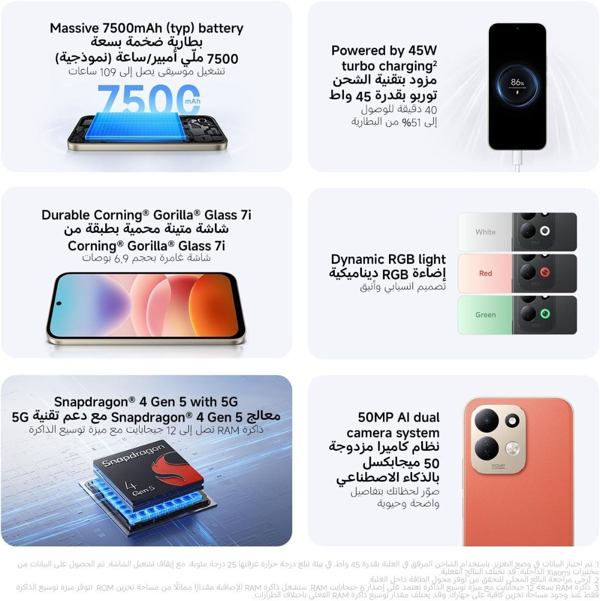 Xiaomi Redmi 17 5G Smartphone, 4GB RAM, 128GB Storage, 7500mAh Battery, 6.9" Immersive Display | Blue