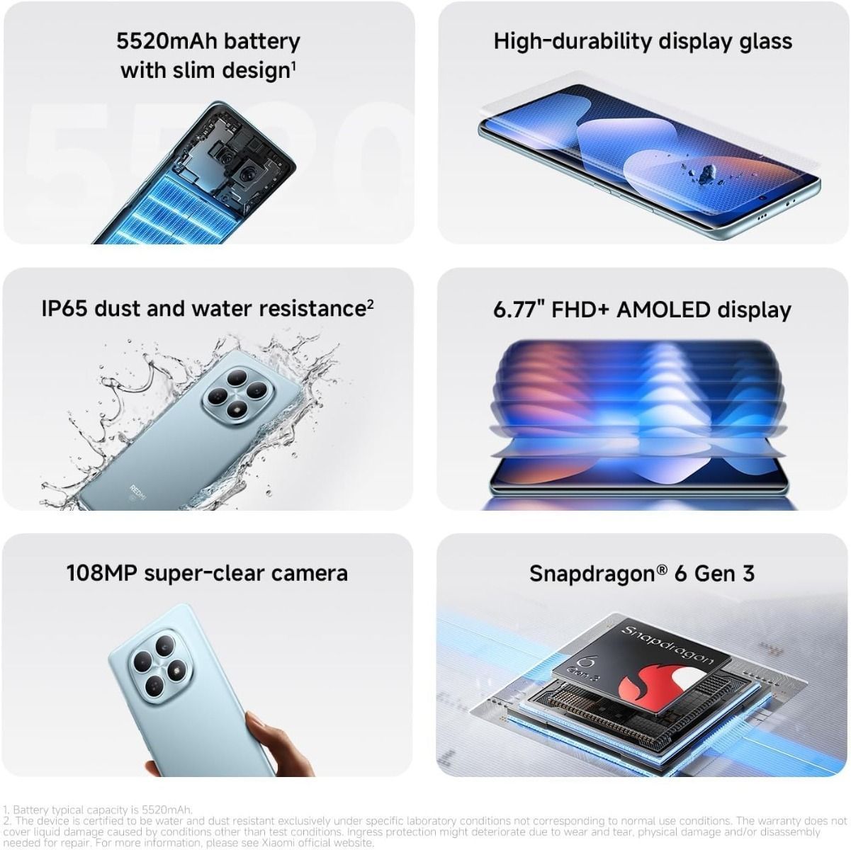 Xiaomi Redmi Note 15 5G Smartphone, 8GB RAM, 256GB Storage, 108MP Camera, 6.77" AMOLED Display, 5520mAh Battery | Mist Purple
