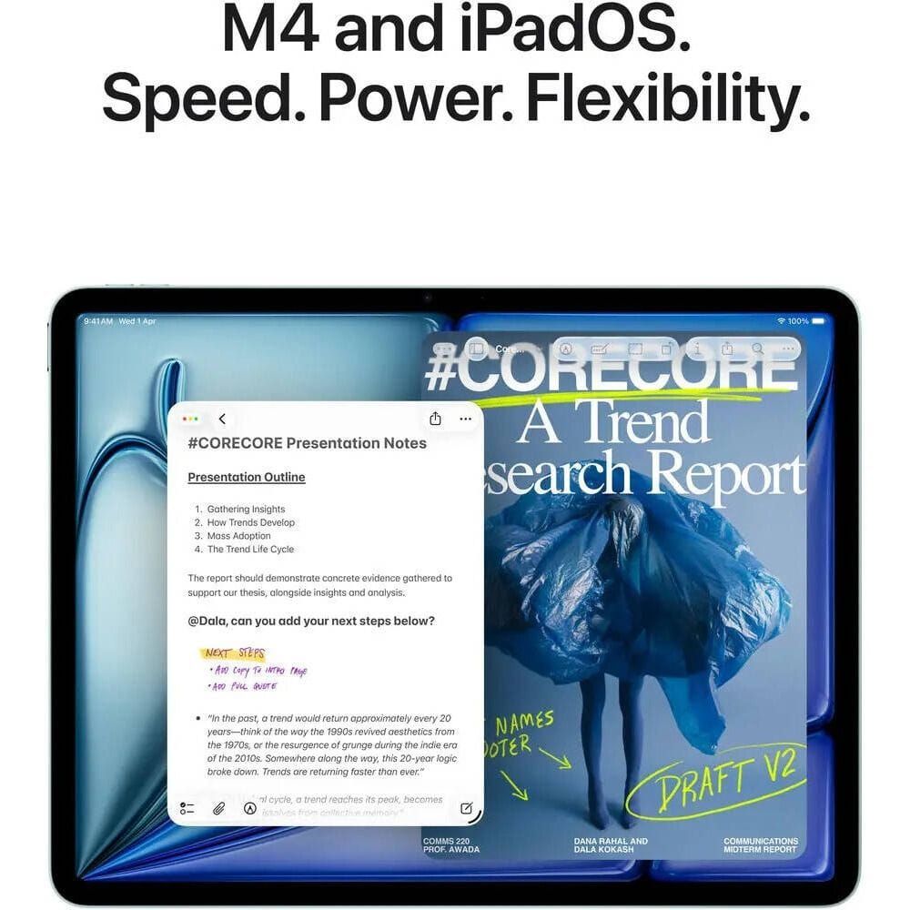 Apple iPad Air 13-inch Tablet, M4 Chip, Wi-Fi, 1TB Storage, Liquid Retina Display, Apple Intelligence, Touch ID | Space Grey - MH634AB/A