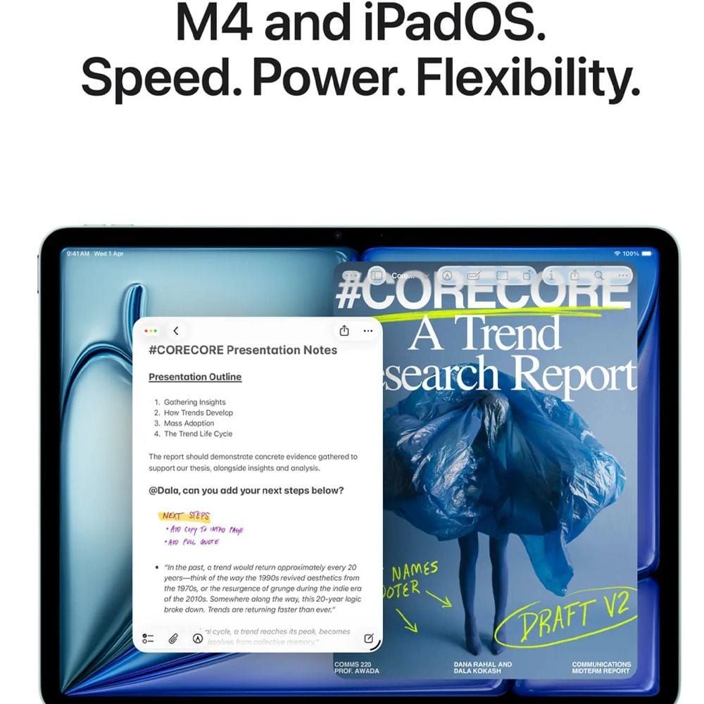 Apple iPad Air 13-inch Wi-Fi Tablet, M4 Chip, 512GB Storage, Liquid Retina Display, Apple Intelligence, Touch ID | Purple - MH624AB/A