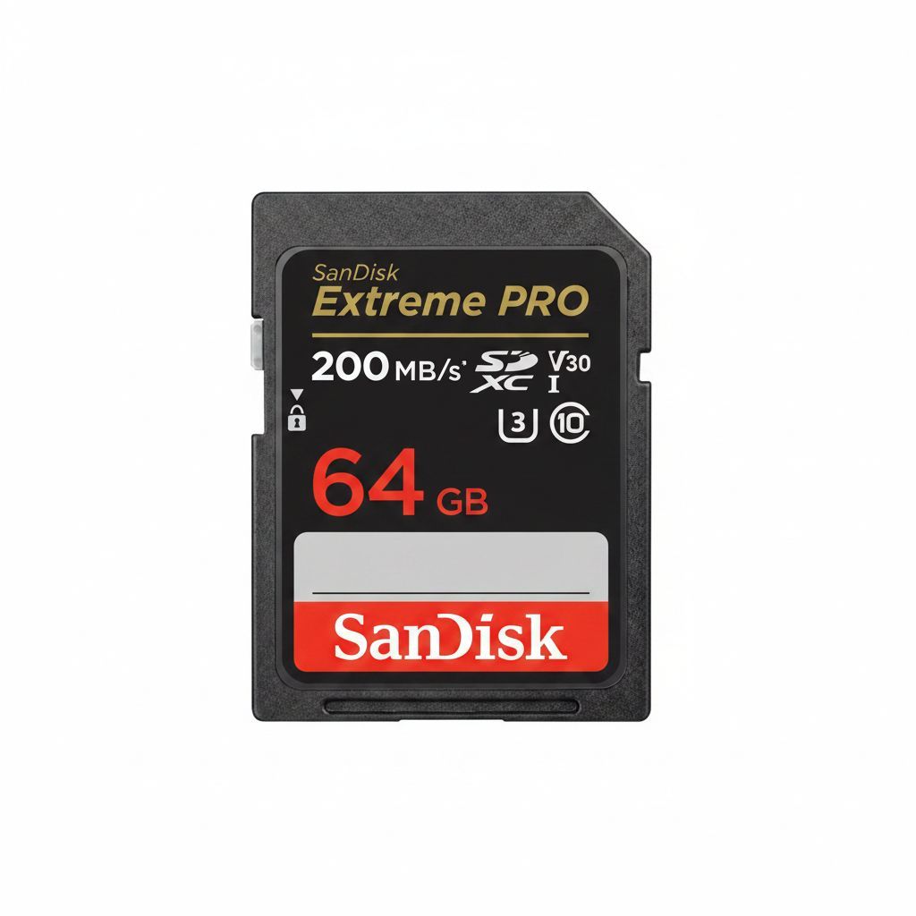 سانديسك إكستريم برو SDXC سعة 64 جيجابايت لتصوير فيديو 4K، UHS-I، فئة 10، U3، V30، أسود
