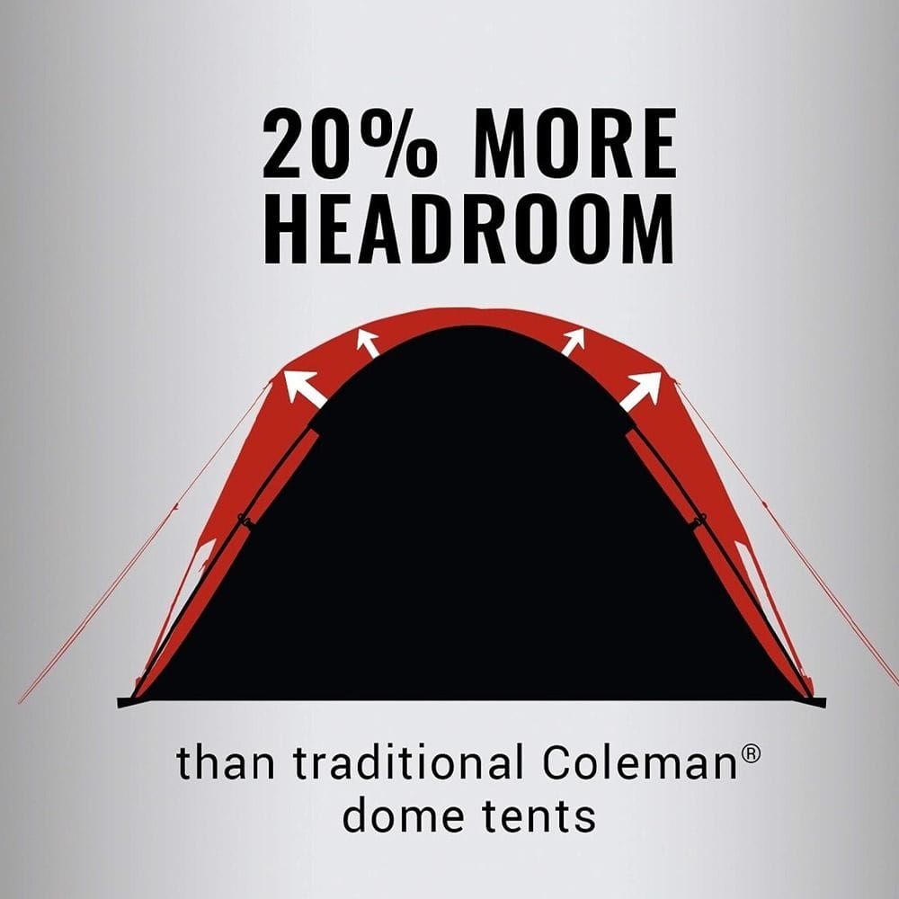 Coleman Skydome Dark Room 8-Person Camping Tent, 3-Season Dome Tent, Dark Room Technology, WeatherTec Waterproof Protection, Quick Setup, Fiberglass Poles