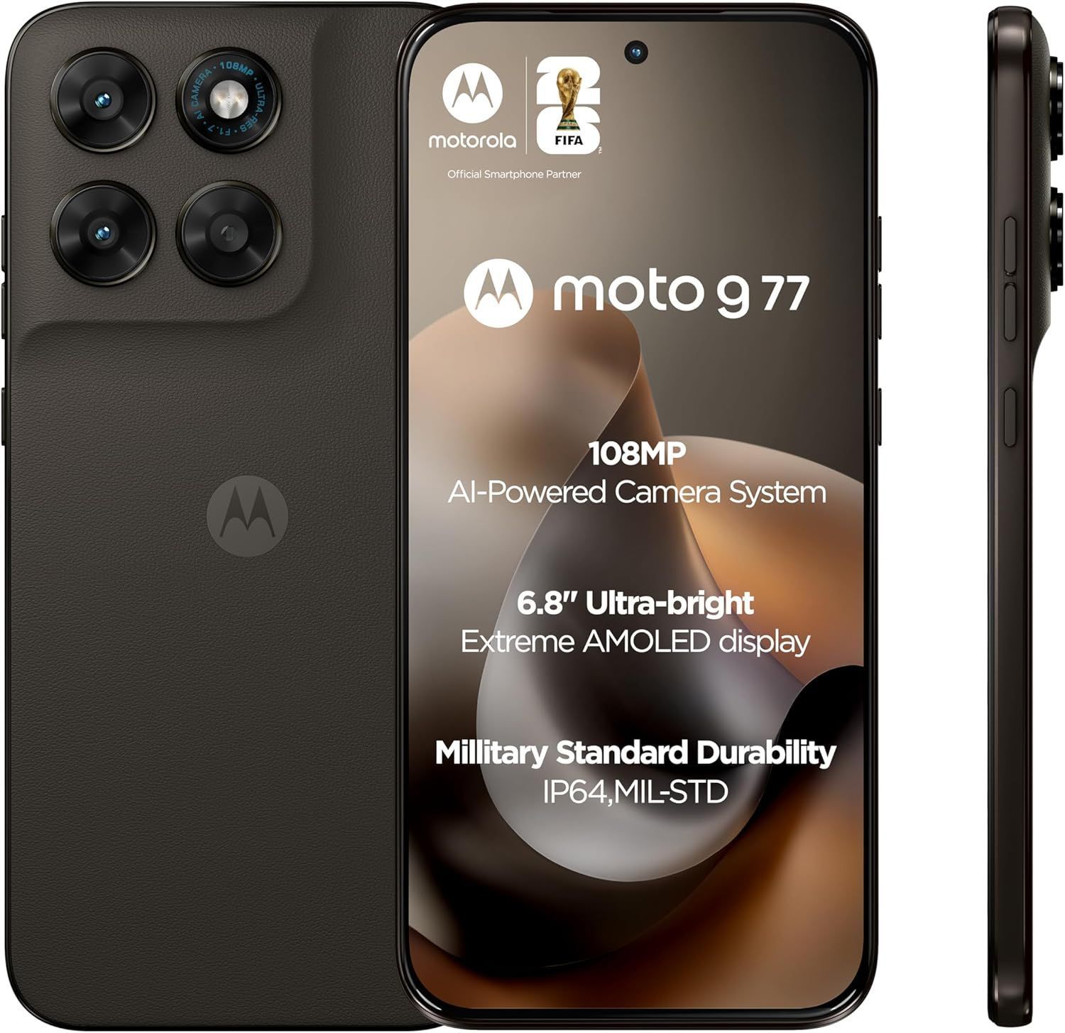 Motorola Moto G77 5G - 108MP Camera, 256GB Storage, 120Hz AMOLED Display | Black