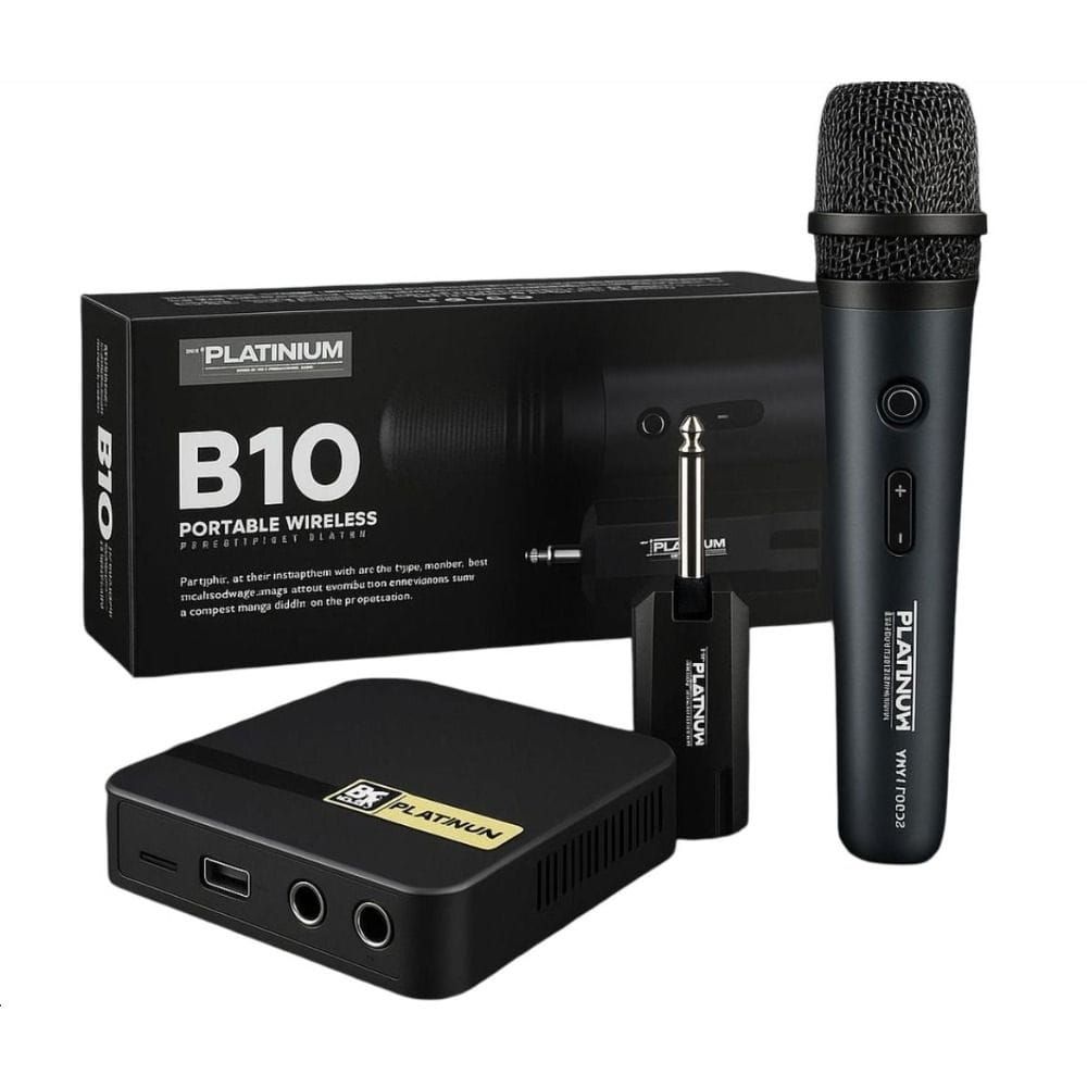 Platinum Tango Karaoke Player with B10 Microphone Bundle, 23K Songs, Real-Time Echo, 0ms Latency, 8H Playtime | Black/Gray