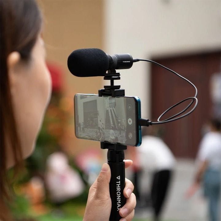Thronmax StreamMic Vlogger Kit – Microphone Kit for Cameras, Smartphones & USB-C Devices | Black – C1