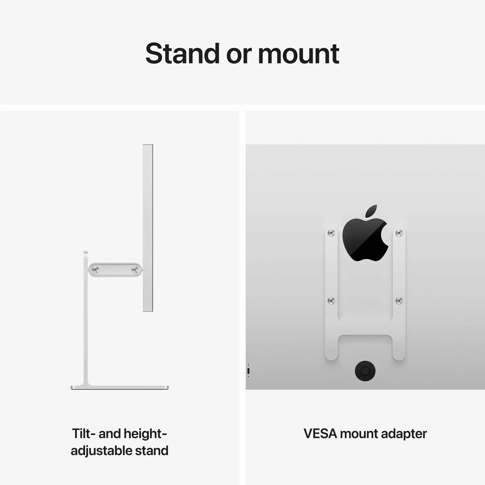 Apple Studio Display XDR 27-inch 5K Retina XDR Display Monitor, Standard Glass, Tilt- & Height-Adjustable Stand | MFEL4HN/A