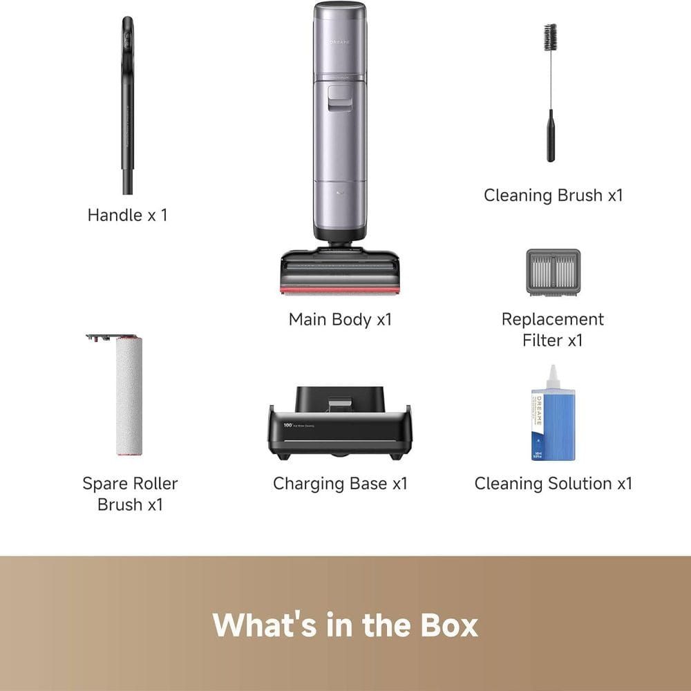 Dreame H16 Pro Steam Wet & Dry Vacuum Cleaner, 28000Pa Suction, 200°C Steam, Self-Cleaning, AI Edge Cleaning | Silver - HHR48F