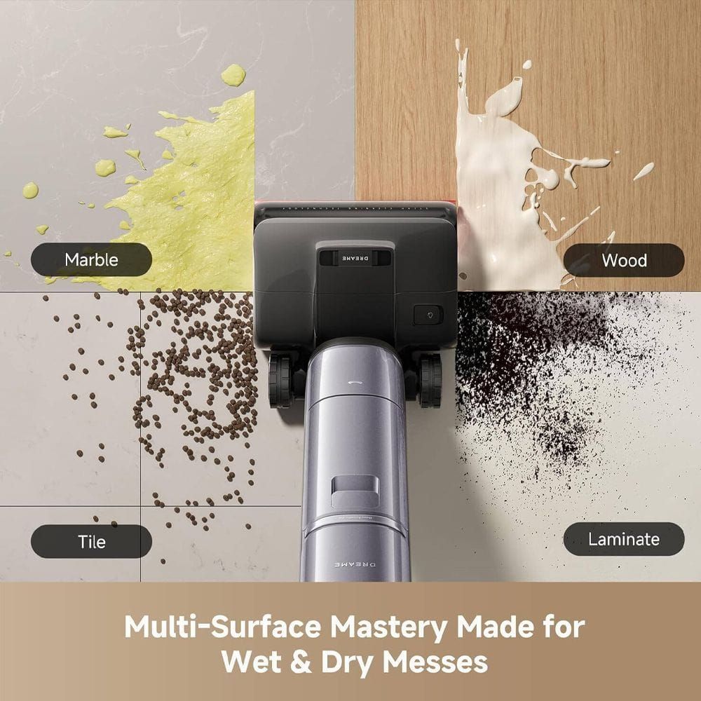 Dreame H16 Pro Steam Wet & Dry Vacuum Cleaner, 28000Pa Suction, 200°C Steam, Self-Cleaning, AI Edge Cleaning | Silver - HHR48F