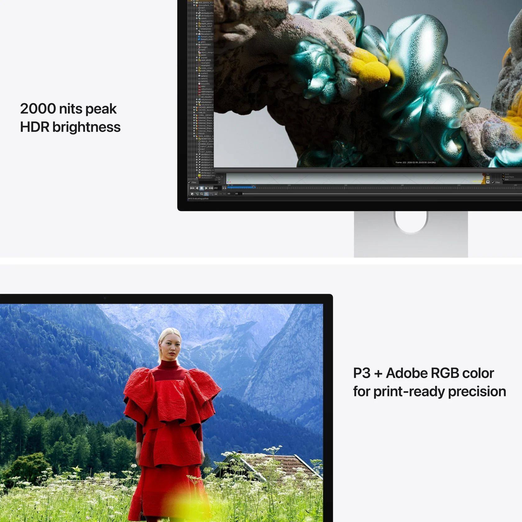 Apple Studio Display XDR 27-inch 5K Retina XDR Display Monitor, Standard Glass, VESA Mount Adapter, Stand Not Included | MFEN4B/A
