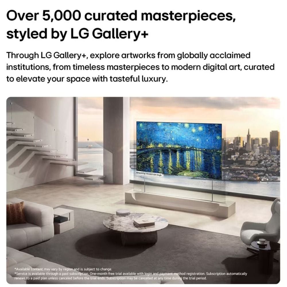 LG 77" Wallpaper Wireless OLED evo AI 4K Smart TV, Ultra-Thin Design, True Wireless Connectivity, Dolby Vision, webOS | OLED77W66LA.AMRG
