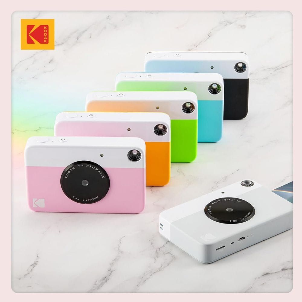 Kodak Printomatic Instant Print Camera, 5MP Sensor, Instant 2x3-Inch ZINK Photo Printing, Auto Flash, Optical Viewfinder & MicroSD Support | Pink - 840102197761