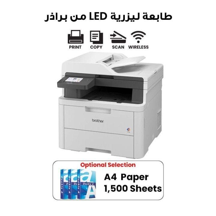 Brother 3-In-1 Color LED Laser Printer, Compact Design, Cost-Effective Printing, User-Friendly Touchscreen, ADF Support - White - DCP-L3560CDW