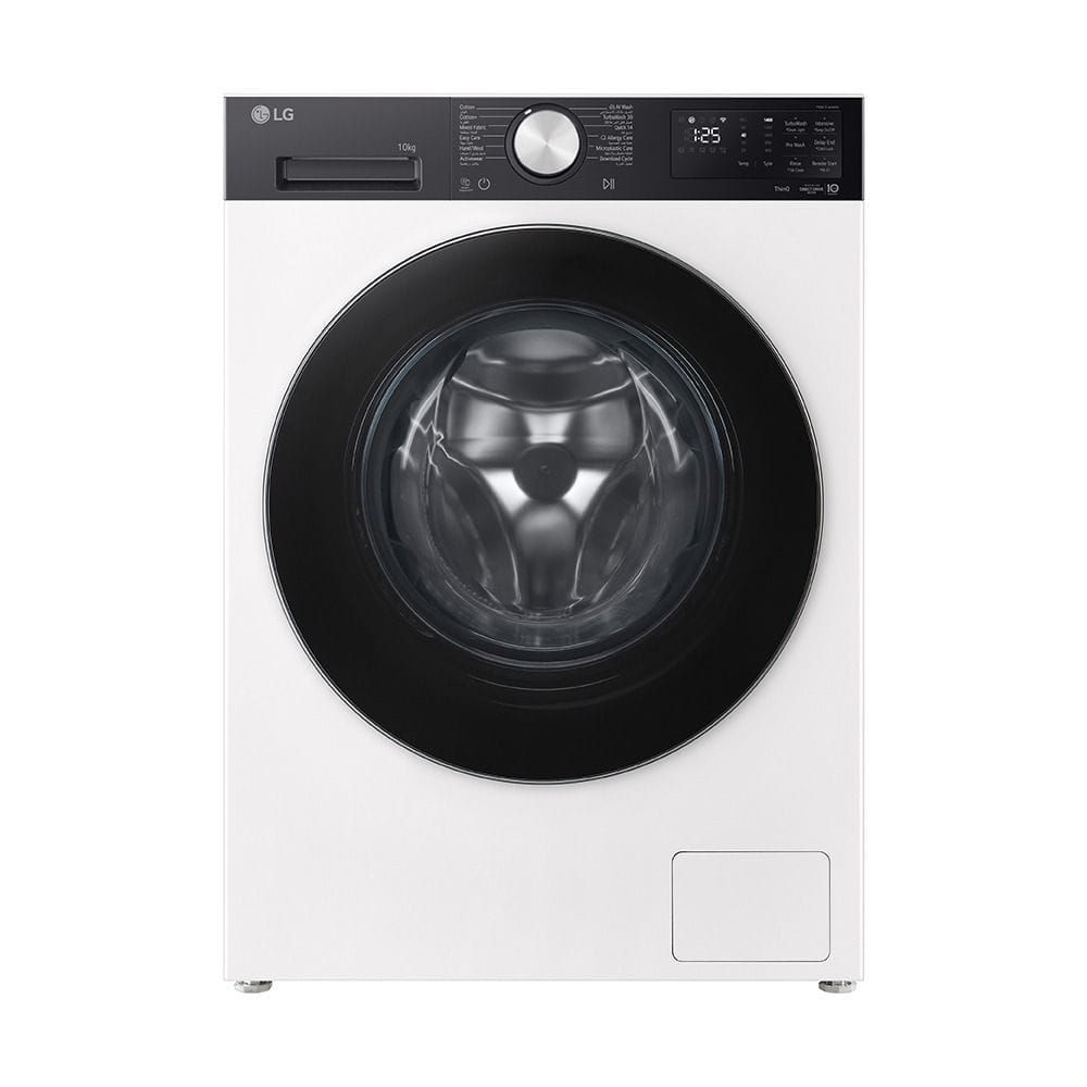 LG 10kg Front Load Washing Machine, AI DD, 6 Motion, Steam, 1400 RPM, ThinQ Wi-Fi, Add Item Function | Essence White - F4X5RYP28.AGWPMEA