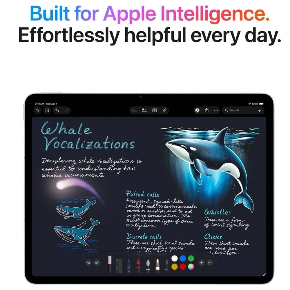 Apple iPad Air 13-inch Wi-Fi + Cellular Tablet, M4 Chip, 128GB Storage, Liquid Retina Display, Apple Intelligence, Touch ID | Space Grey - MH9D4AB/A