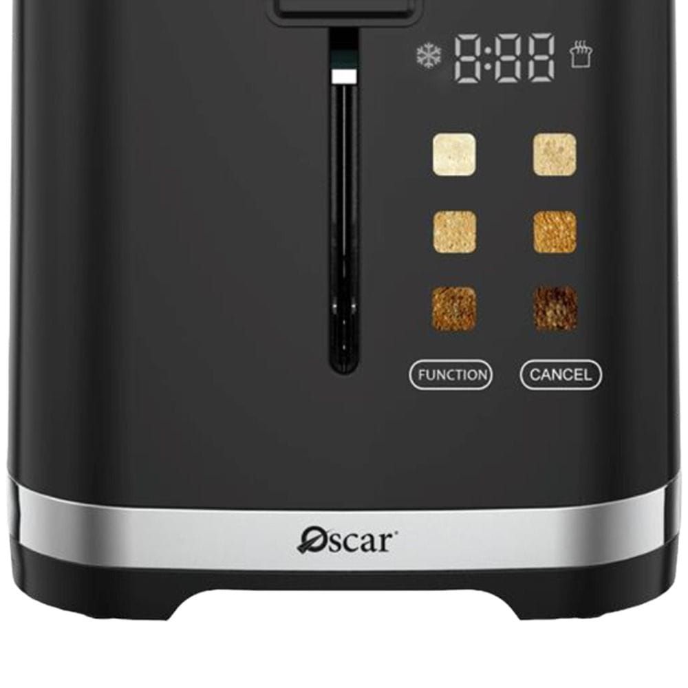 Oscar Platinum Series Digital 2-Slice Toaster, 800W, LED Display, 6 Browning Settings, Defrost & Cancel, Countdown Timer | OS-TBD02 - Black