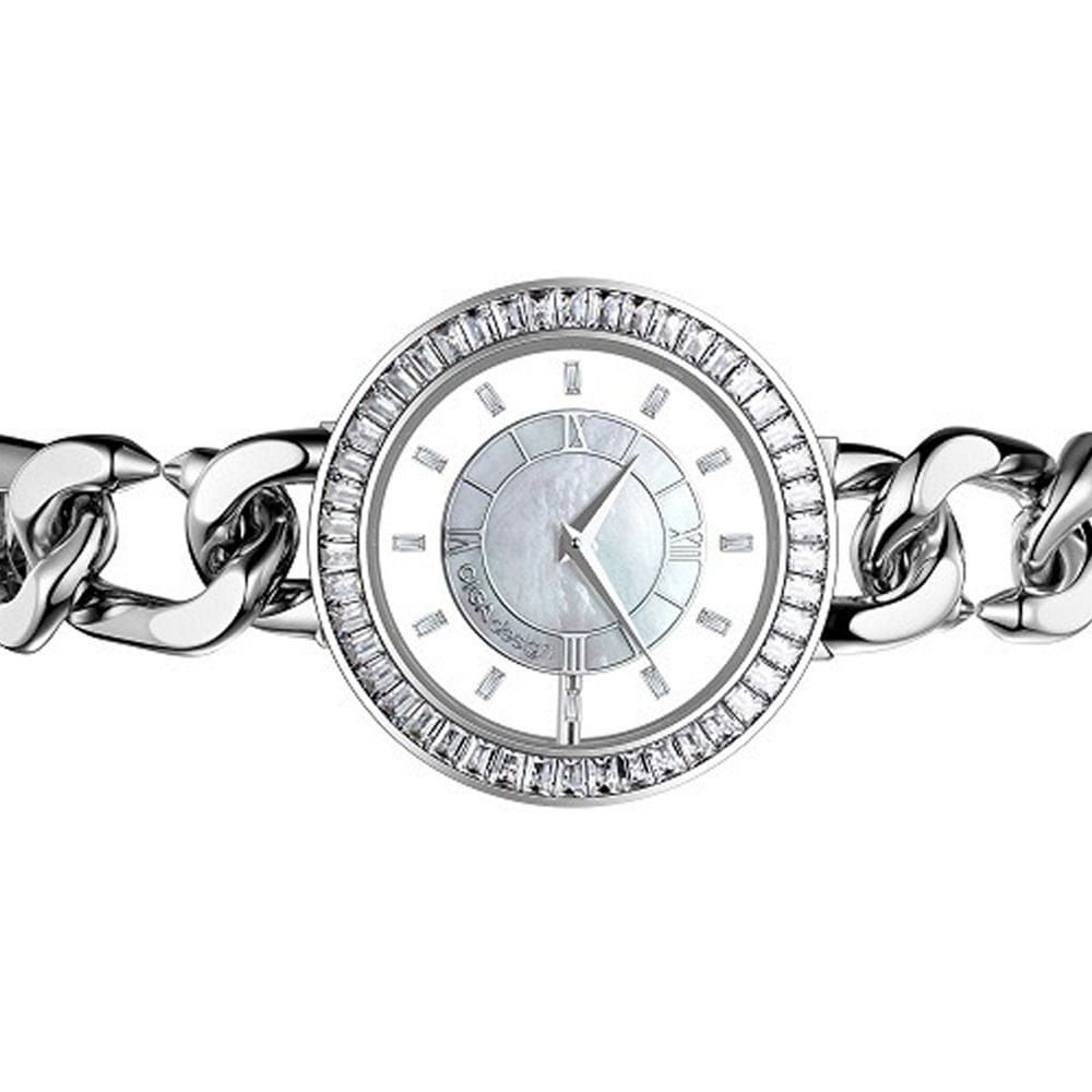 CIGA Design D Series Sparkle Women Quartz Watch, 33.9mm Stainless Steel Case & Bracelet, White MOP Dial, Mineral Crystal, 30M Water Resistant