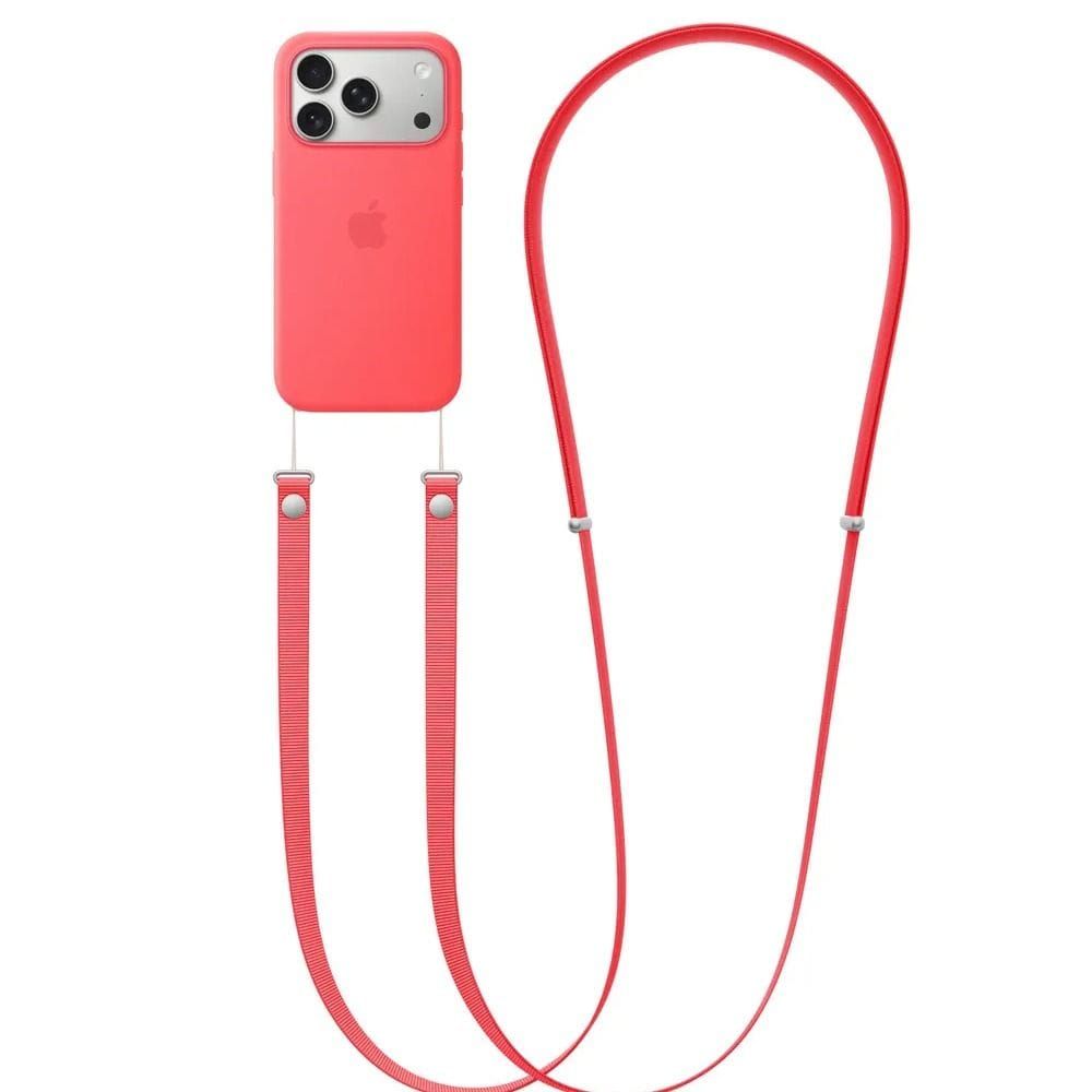 Apple Crossbody Strap, Premium Woven Design, Adjustable Length with Magnetic Sliders | Bright Guava - MHYX4ZM/A
