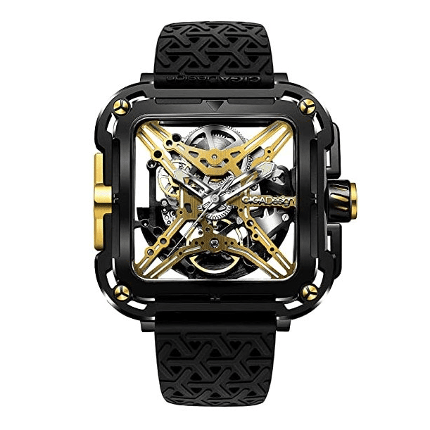 Ciga Design X-Series Automatic Watch, Titanium Black-Gold Case, 48mm Diameter, Swiss Super-LumiNova