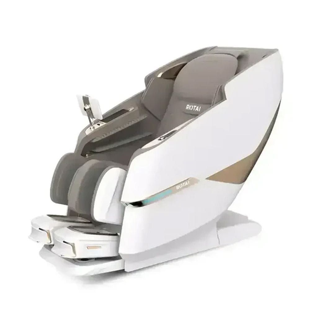 Rotai Massage Chair with 3D Dual Movement, AI Smart Massage, 22 Auto Programs, Hot Compress, Foot Roller & Air Cooling- White | A68MAX