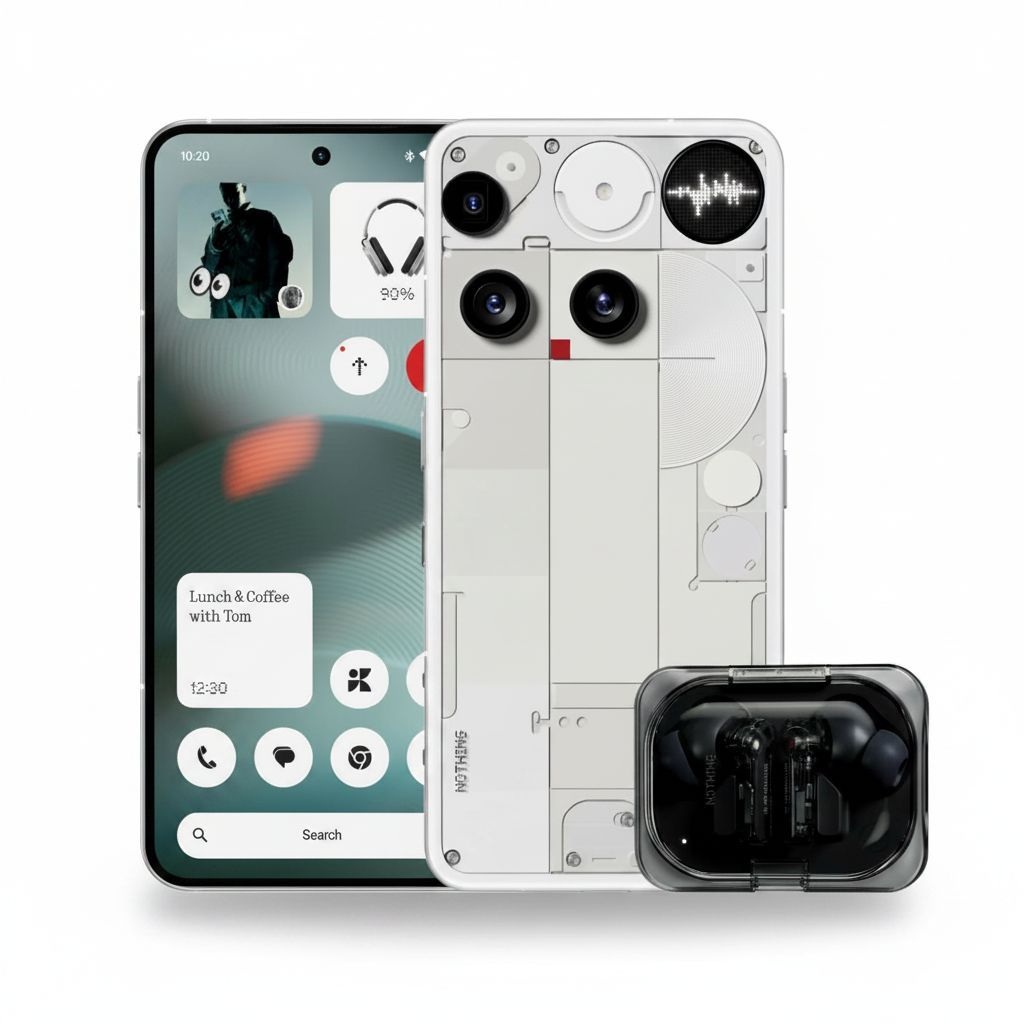 Nothing Phone (3) 5G Bundle - 12GB RAM, 256GB Storage, 50MP Camera | White