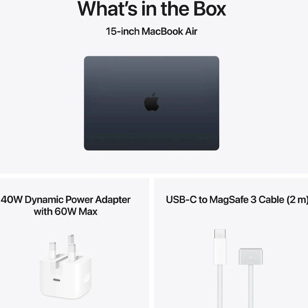 Apple MacBook Air 15-inch Laptop, M5 Chip, 10-Core CPU & 10-Core GPU, 16GB RAM, 1TB SSD, Liquid Retina Display | Midnight - MDVK4AB/A