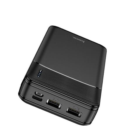 HOCO DB22 Brilliance 10000mAh Power Bank with Digital Display, Dual USB Fast Charging, Portable Battery Pack - Black